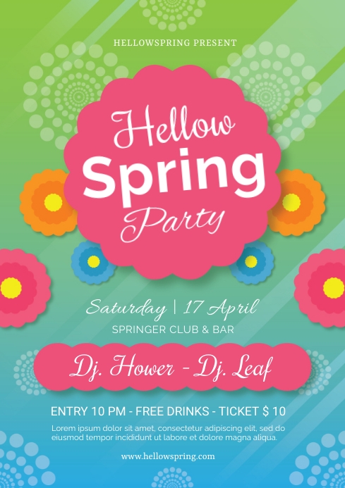 SPRING PARTY TEMPLATE | PosterMyWall