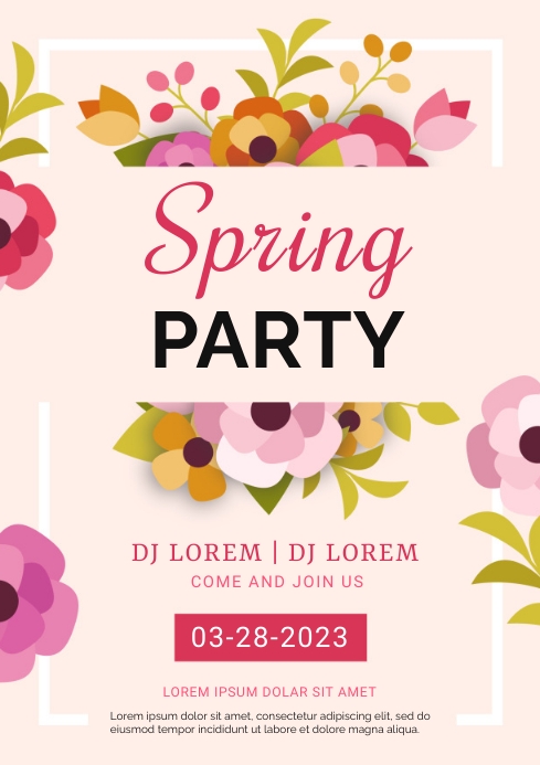 Copy of SPRING PARTY TEMPLATE | PosterMyWall