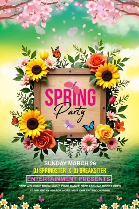 Spring party template Poster