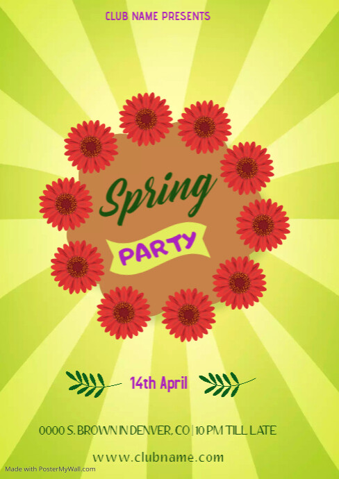 Copy of SPRING PARTY TEMPLATE | PosterMyWall