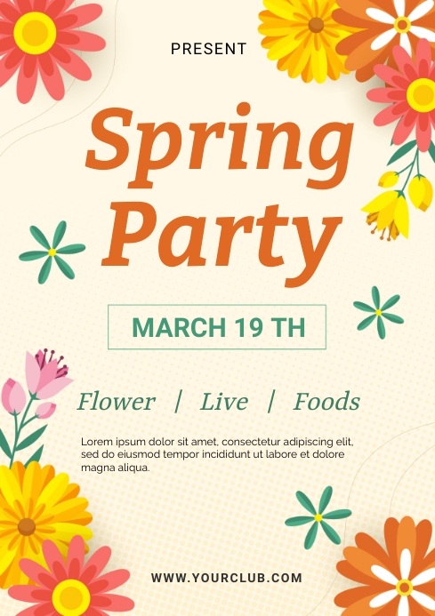 SPRING PARTY TEMPLATE | PosterMyWall