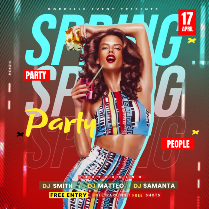 spring party template | PosterMyWall