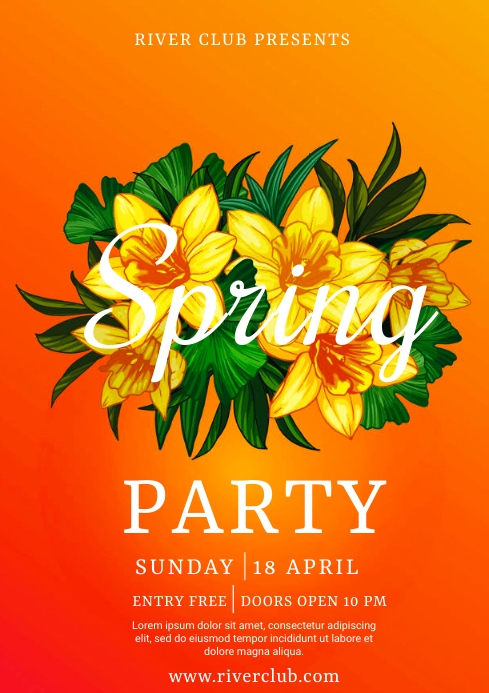 SPRING PARTY TEMPLATE | PosterMyWall