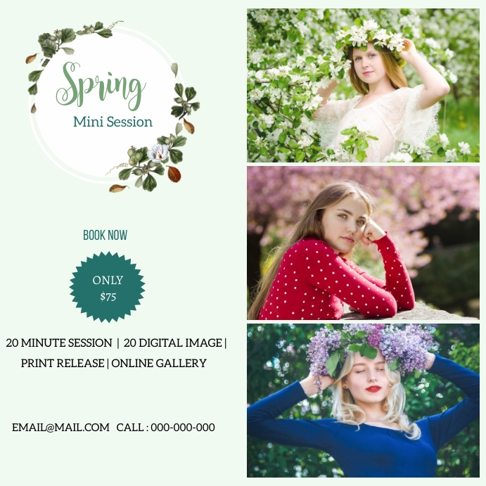 Spring Photography Mini Session Template | PosterMyWall
