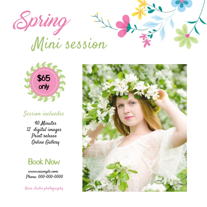 Spring Photography Mini Session Template | PosterMyWall