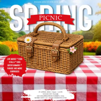 Spring Picnic Event Instagram Square Video template