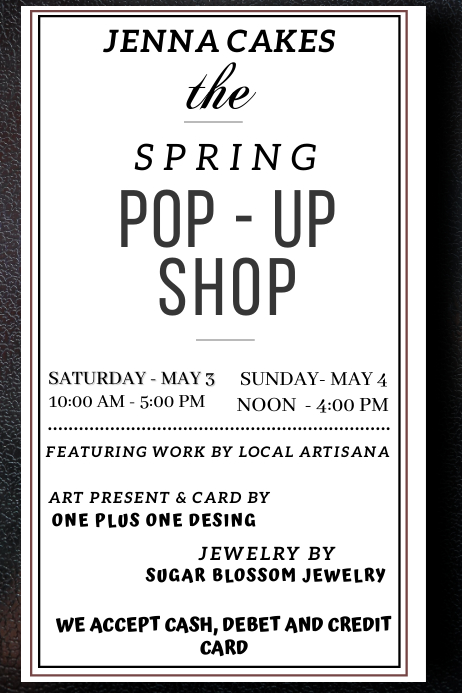 SPRING POP UP SHOP Template | PosterMyWall