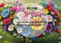 Spring poster ad Postcard template