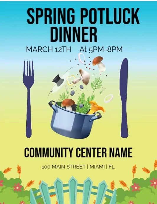 Copy of Spring Potluck Dinner | PosterMyWall