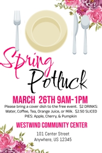Spring Potluck Signage Spring Potluck Sign Up Sheet Template | PosterMyWall