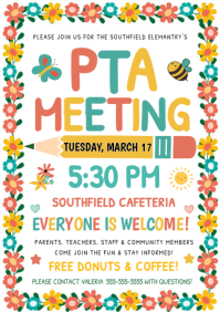 Spring PTA Meeting Flyer A4 template
