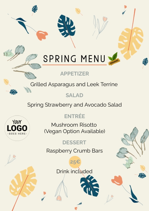 Copy of Spring restaurant menu | PosterMyWall