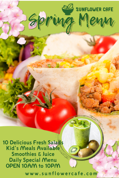 Spring Menu Signage Spring Restaurant Promo Template | PosterMyWall