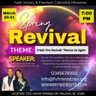 spring revival flyer Instagram Post template