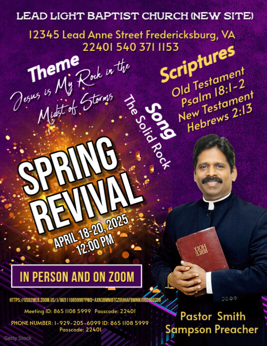 Copy of SPRING REVIVAL Flyer With Purple Color and Gold Lighting ...
