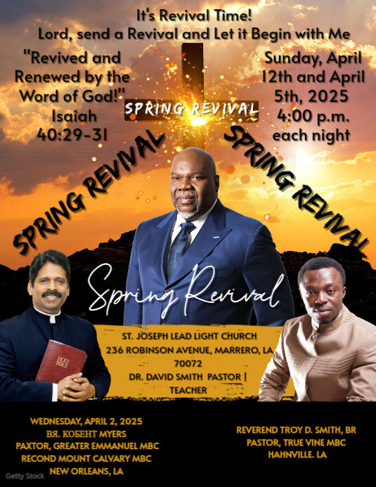 Spring Revival Service Flyer Volantino (US Letter) template
