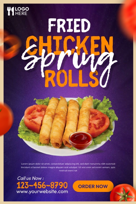 Spring Rolls Menu Template | PosterMyWall