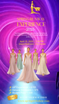 Różowy Spring Runway Experience Instagram Story Template