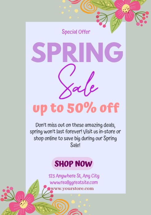 Spring Sale A4 Template | PosterMyWall