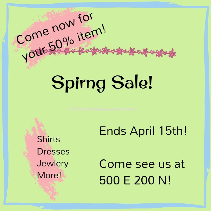 Spring Sale ad Template | PosterMyWall