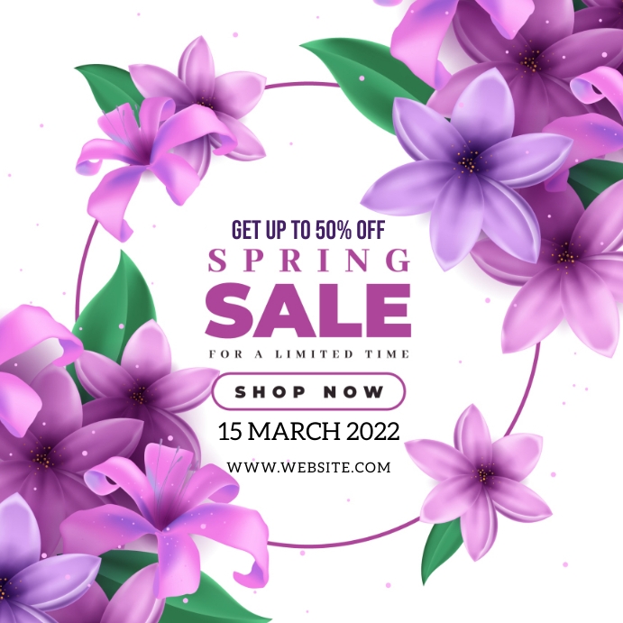 SPRING SALE AD SOCIAL MEDIA TEMPLATE | PosterMyWall
