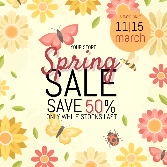 SPRING SALE AD SOCIAL MEDIA TEMPLATE | PosterMyWall