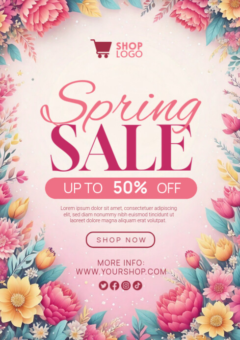 Spring Sale and Discount Offer Poster Flyer Template | PosterMyWall