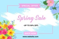 Spring Sale Banners แบนเนอร์ 4' × 6' template