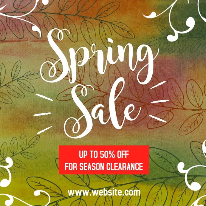 Spring Sale Clearance Retail Instagram Ad template