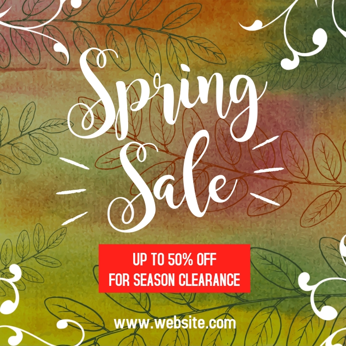 Spring Retail Sale Spring Sale Clearance Retail Instagram Ad Template | PosterMyWall