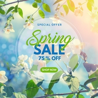 สีน้ำเงิน Spring Sale Instagram Post Template