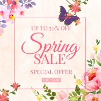 White Spring Sale Instagram Post Template