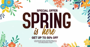 Branco Spring Sale Annuncio Facebook Template