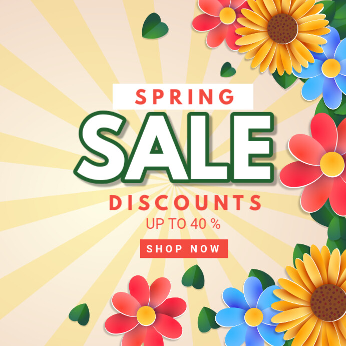 Spring sale Instagram Post template