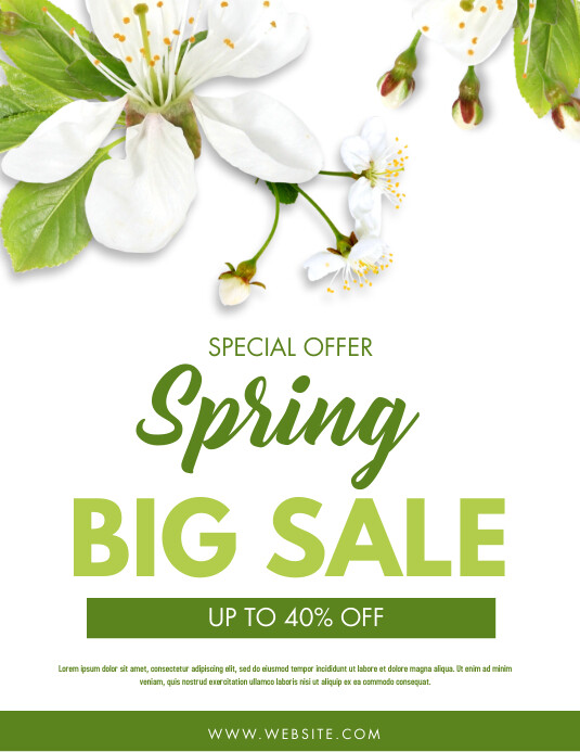 Spring sale Ulotka (US Letter) template