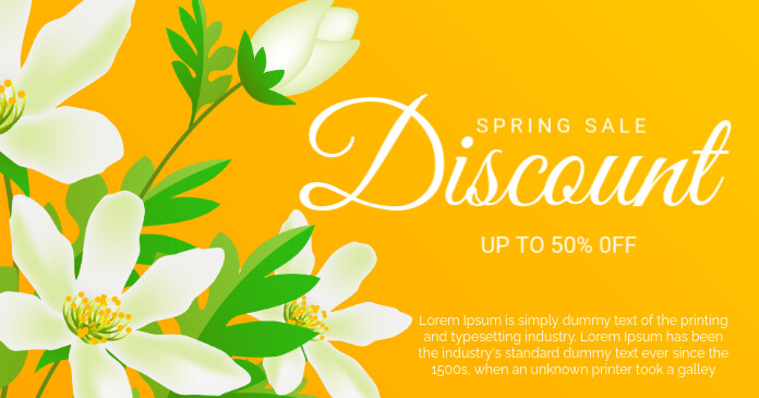 Spring sale facebook share image template