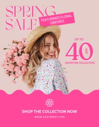 Spring Sale for Floral Dresses Flyer Volantino (US Letter) template