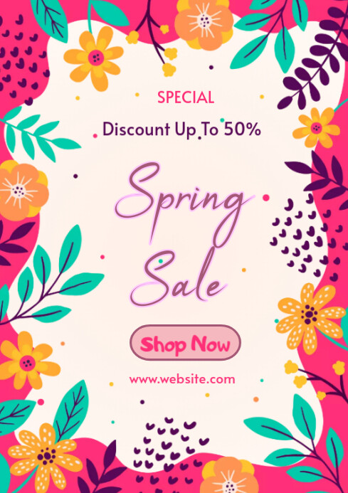 Spring Sale Post A4 template