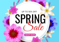 Spring sale postcard Poskaart template