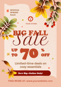 Spring sale poster A4 template