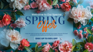 Niebieski Spring Offer Presentation Template