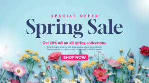 Spring Sale Promo Landscape Banner Template b Digitalt display (16:9)