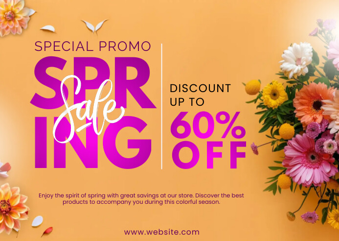 Spring Sale Promo Landscape Banner Template | PosterMyWall