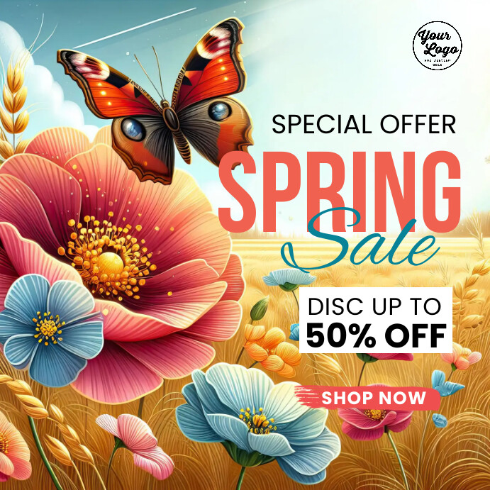 Spring Sale Promo social media post template | PosterMyWall