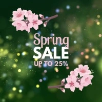 Spring Sale Rosa Flowers Lovely Sparkle Glitter Woman Offer Wpis na Instagrama template