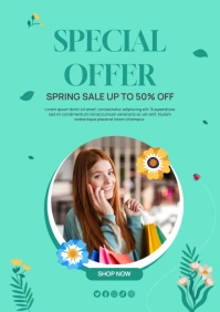 Spring Sale Social Media Post A4 template
