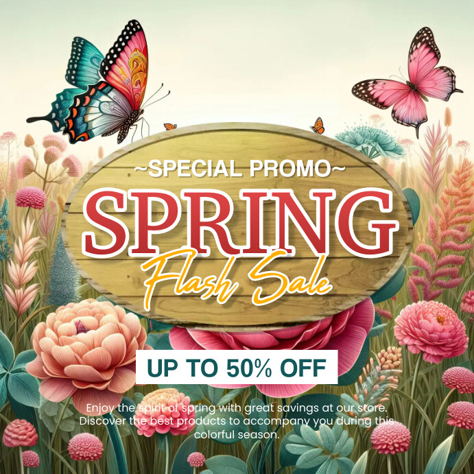 Plantilla de Spring Sale Social Media Promo Template | PosterMyWall