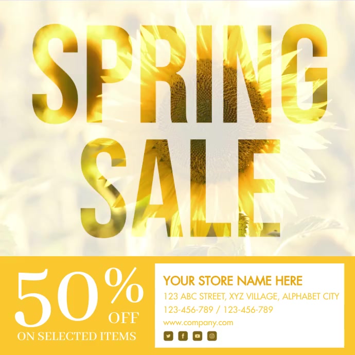 Spring Sale Template Publicação no Instagram