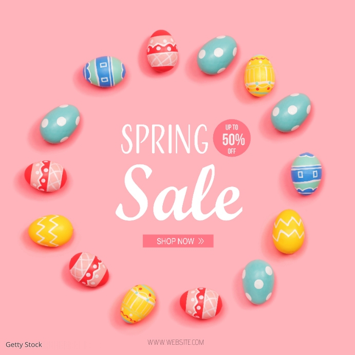 Spring Sale Up To 50% OFF Shop Now Template | PosterMyWall