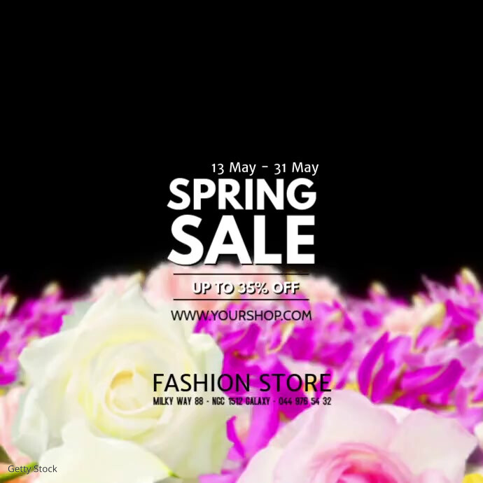 Spring Retail Sale Spring Sale video sell-out advert promo flowers store retail Template ...